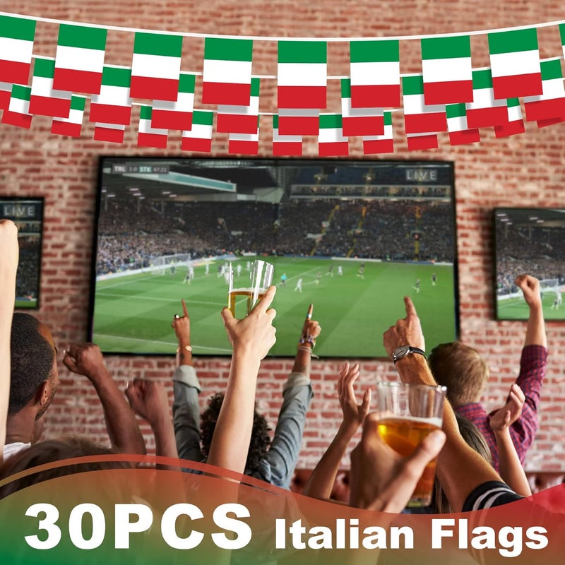 MVPRING Italy String Flag Pennant Banner, Small Mini Italian Flags Bunting Banner, National Country Decoration for School, Party, Sports Events, Patriotic Festival, 33 Feet 30 Flags - Image 5